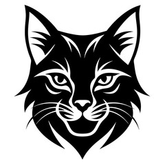 Bobcat face logo icon silhouette vector illustration	