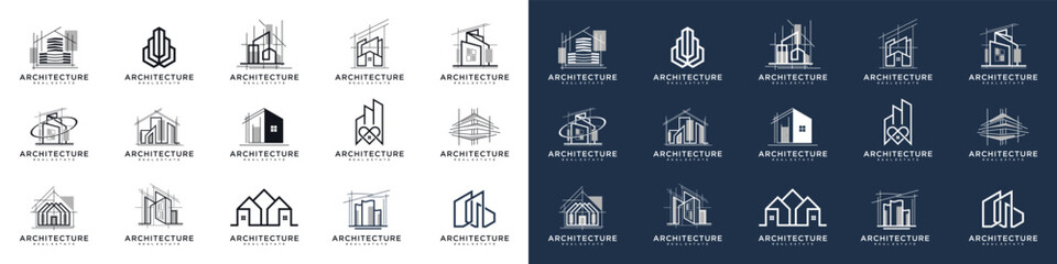 Set of building architecture logo design inspiration