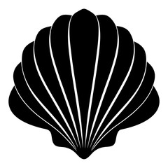 illustration of a seashell silhouette on a black background	
