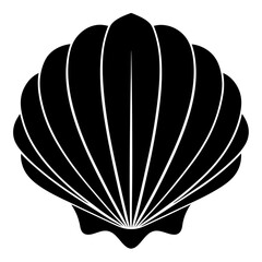 illustration of a seashell silhouette on a black background	
