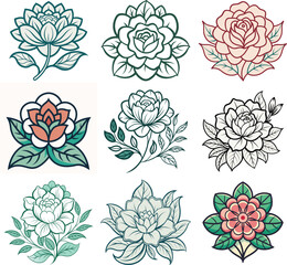 Streamline Your Design with Floral Outline Vector
