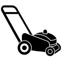 Lawn mower vector icon illustration	