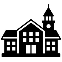 School buildings icon vector silhouette	