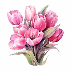 Obraz premium Beautiful Pink Tulips Bouquet