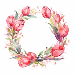 Watercolor Floral Wreath