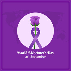 Obraz premium Vector illustration of World Alzheimer's Day social media feed template