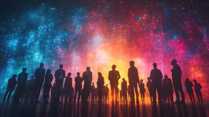 Global Connection in 2025. Multinational people communication network