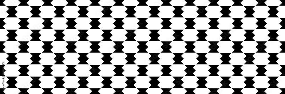 Poster horizontal seamless of black pieces of zigzag design for pattern and background.
