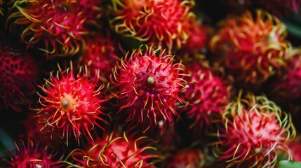 Appetizing Rambutan fruit for background visuals
