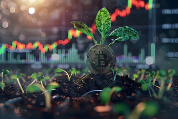 Bitcoin Plant Growth on a Stock Market Chart