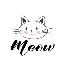 Cute cats in sunglasses with meow words. Characters, stickers, t-shirt designs.