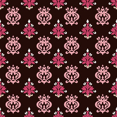 Damask Seamless Pattern floral Classical luxury- Vector Illustration background damask fold fashioned damask ornament vintage	