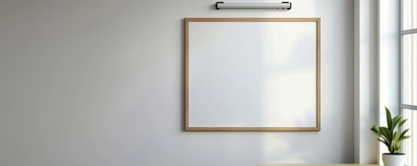 White signboard mockup on a school bulletin board, ideal for educational event advertisements, Clean, Sharp focus, Bright ambient light