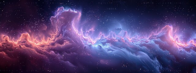 Obraz premium Dark Blues and Purples: For the background, creating a sense of depth and cosmic vastness.