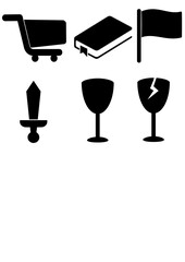 vector shopping, book and fragile design