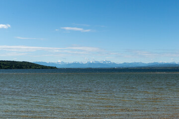 Panorama of lake Ammersee in Bavaria, Germany
