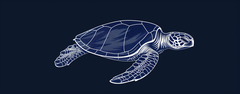 recommend clip art: Sea turtle. Hand drawn illustration converted to vector. Vector with animal underwater.