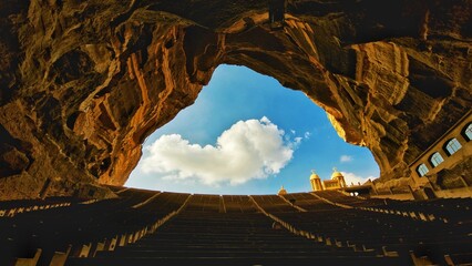 Egypt, Cairo. Church inside the cave in the garbage city. St. Simon "The Tanner" Monastery © VasylisaDvoichenkova