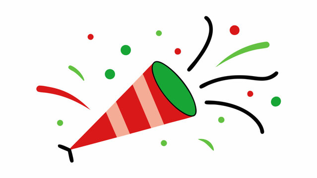 red party popper with confetti clip art preview