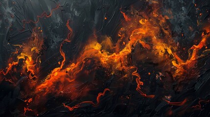 Inferno Unleashed: Abstract Fiery Artwork