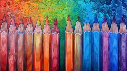 2 Backgrounds Featuring Colored Pencils