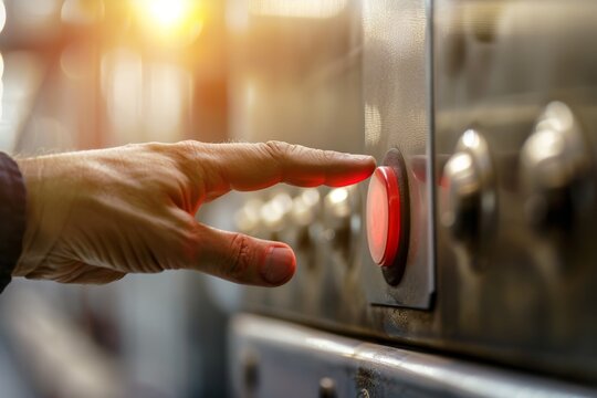 Sound Engineer Using Digital Audio Mixer Sliders Engineer Pressing Keys Control Panel Recording Studio Technician Close-up. Beautiful simple AI generated image in 4K, unique.