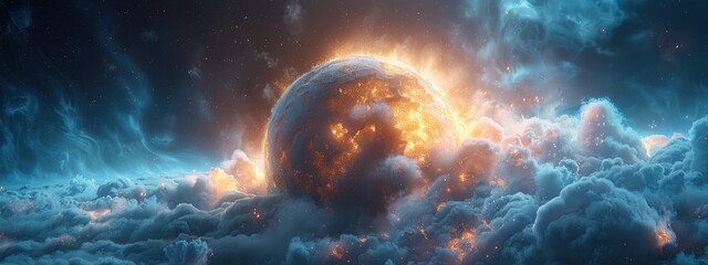 Shattered Sphere: A fragmented sphere with pieces floating in space, representing broken dreams, lost connections, or the impermanence of things.