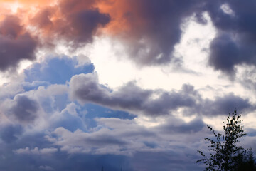 Obraz premium Dramatic sky background with clouds.