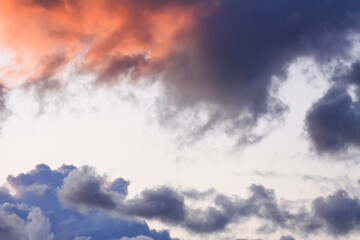 Dramatic sky background with clouds.