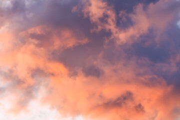 Dramatic sky background with clouds.