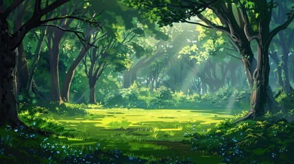 Background of verdant woods