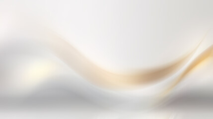 Abstract white and gold background with a soft, flowing wave.