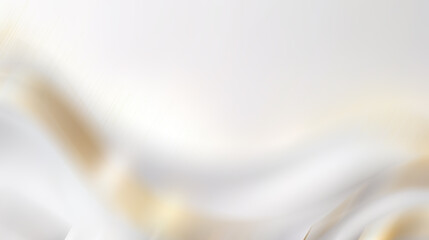 Abstract white and gold background with blurred lines.