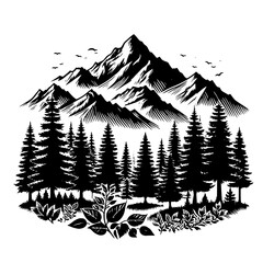 forest vector illustration