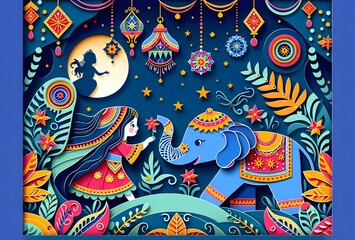 Obraz premium Cuentos Infantiles de India en Papercut