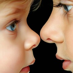 Obraz premium Close-up of two children's faces
