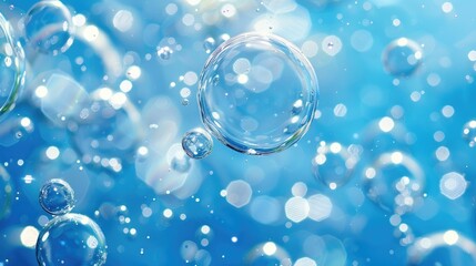 Bubbles on a Blue Background