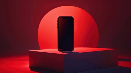 A mobile phone advertisement poster illustrating the simplicity and functionality of the device, and its importance in daily life, Studio background, bright artificial lighting