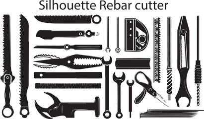 Silhouette Rebar Cutter Artistic  Silhouette Elements in Black