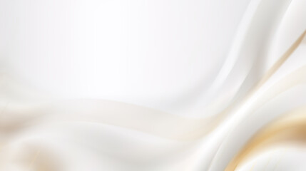 Abstract white and gold background with smooth, flowing curves.