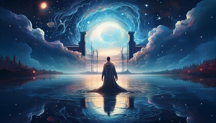 "The Infernal Passage: A Grim Reaper's Vigil in an Ancient Graveyard"