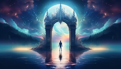 "The Infernal Passage: A Grim Reaper's Vigil in an Ancient Graveyard"