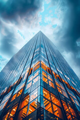 Office building made of glass and iron. Modern business	
