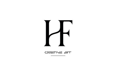 HF, FH, H, F abstract letters logo monogram
