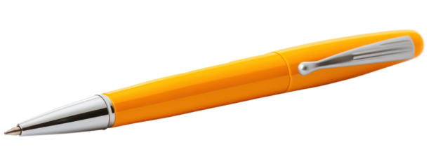 a silver orange pen ball transparent background