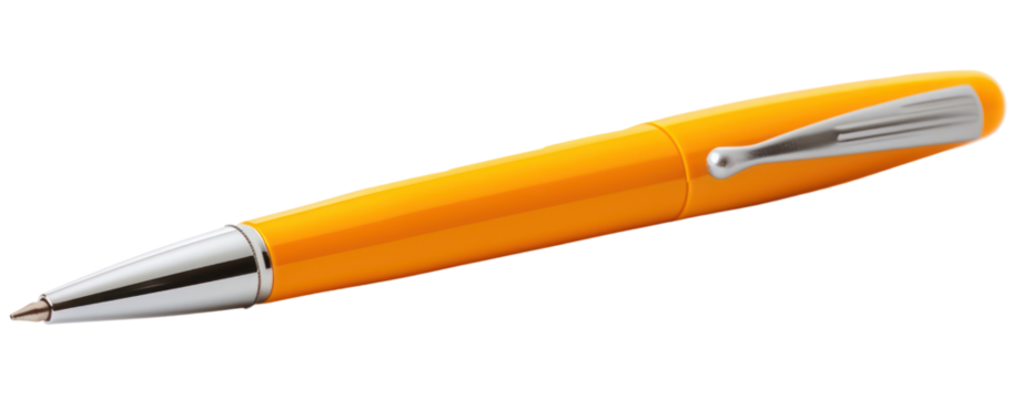 a silver orange pen ball transparent background