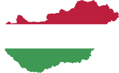 Obraz premium hungary country map with flag