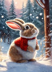 rabbit in the snow