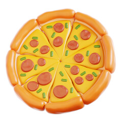 3D Pizza Isolated Icon Illustration Render