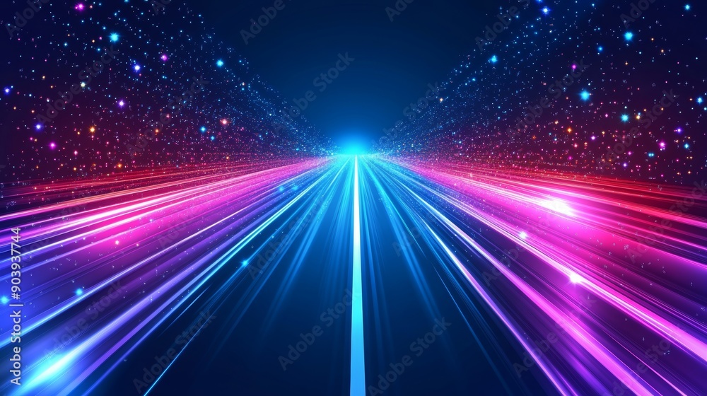 Poster dynamic rays and lines create an abstract background